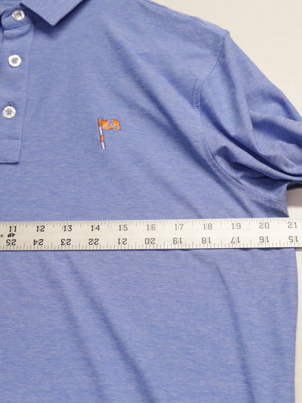 Straight Down Men’s Polo Shirt Light Blue Performance Stretch Golf Short Sleeve - Picture 6 of 11